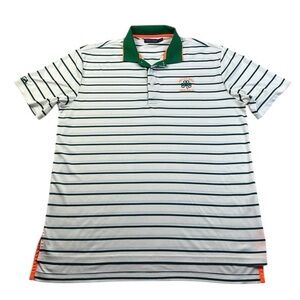 Ralph Lauren White and Green Men Polo Shirt with Stripes XXL size